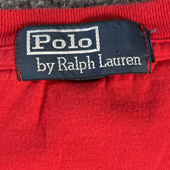Vintage Polo Ralph Lauren Shirt Mens Red 4XB Big Tall Spell Out Logo Casual 90's - Picture 3 of 16